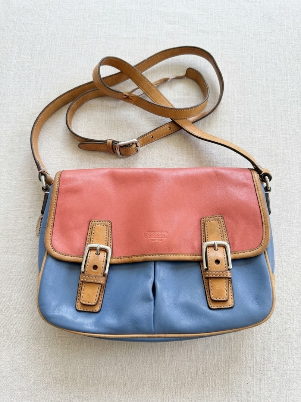 RARE! Coach Park Colorblock Leather Crossbody Bag Handbag